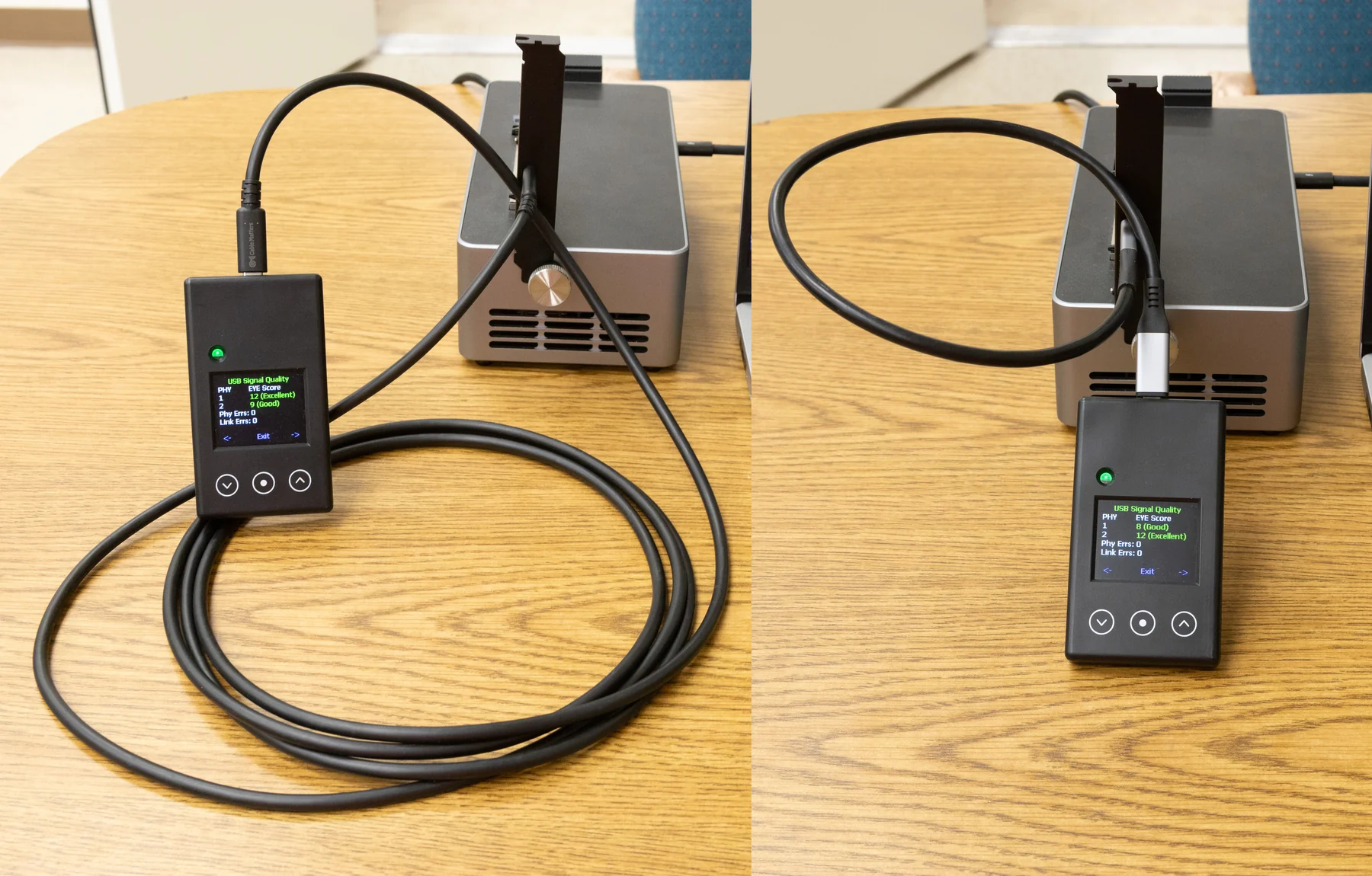 Eye Score with and without the out-of-spec cable